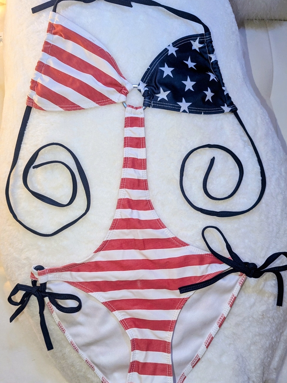 American Flag Stripe Stars Monokini Swimsuit